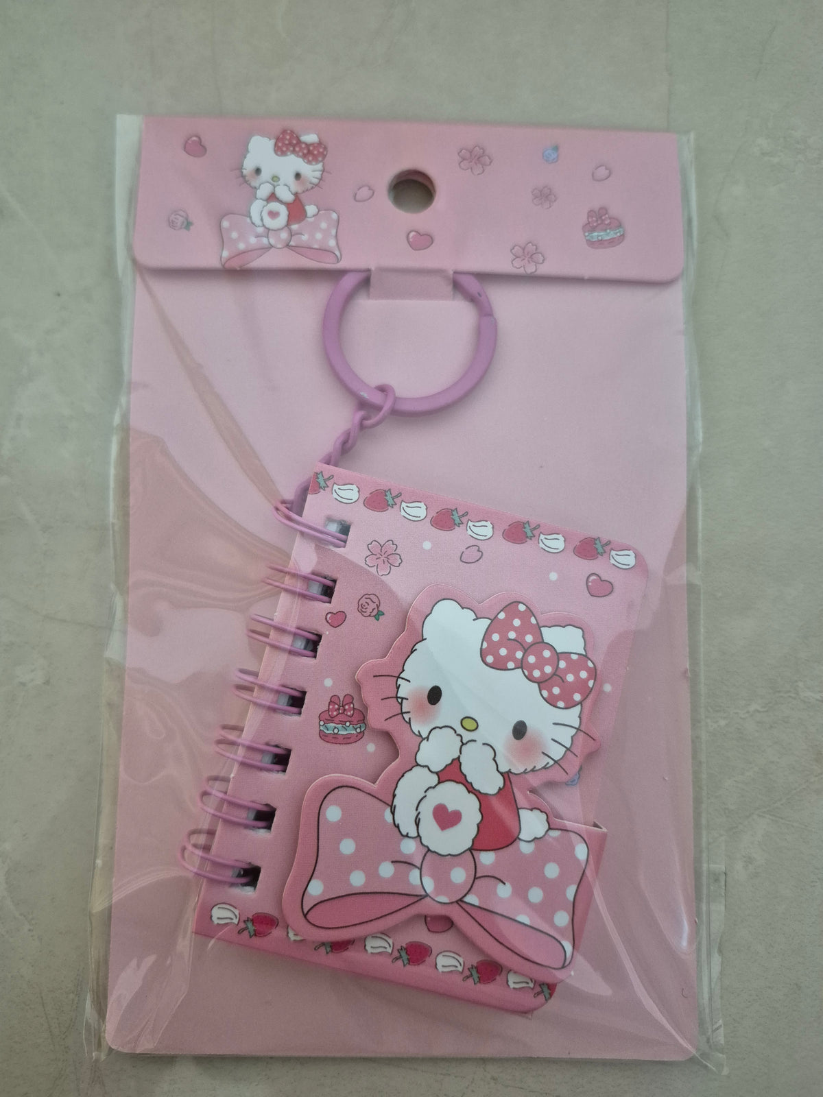 Mini Cartoon Spiral Notebook & Keychain Diary Set