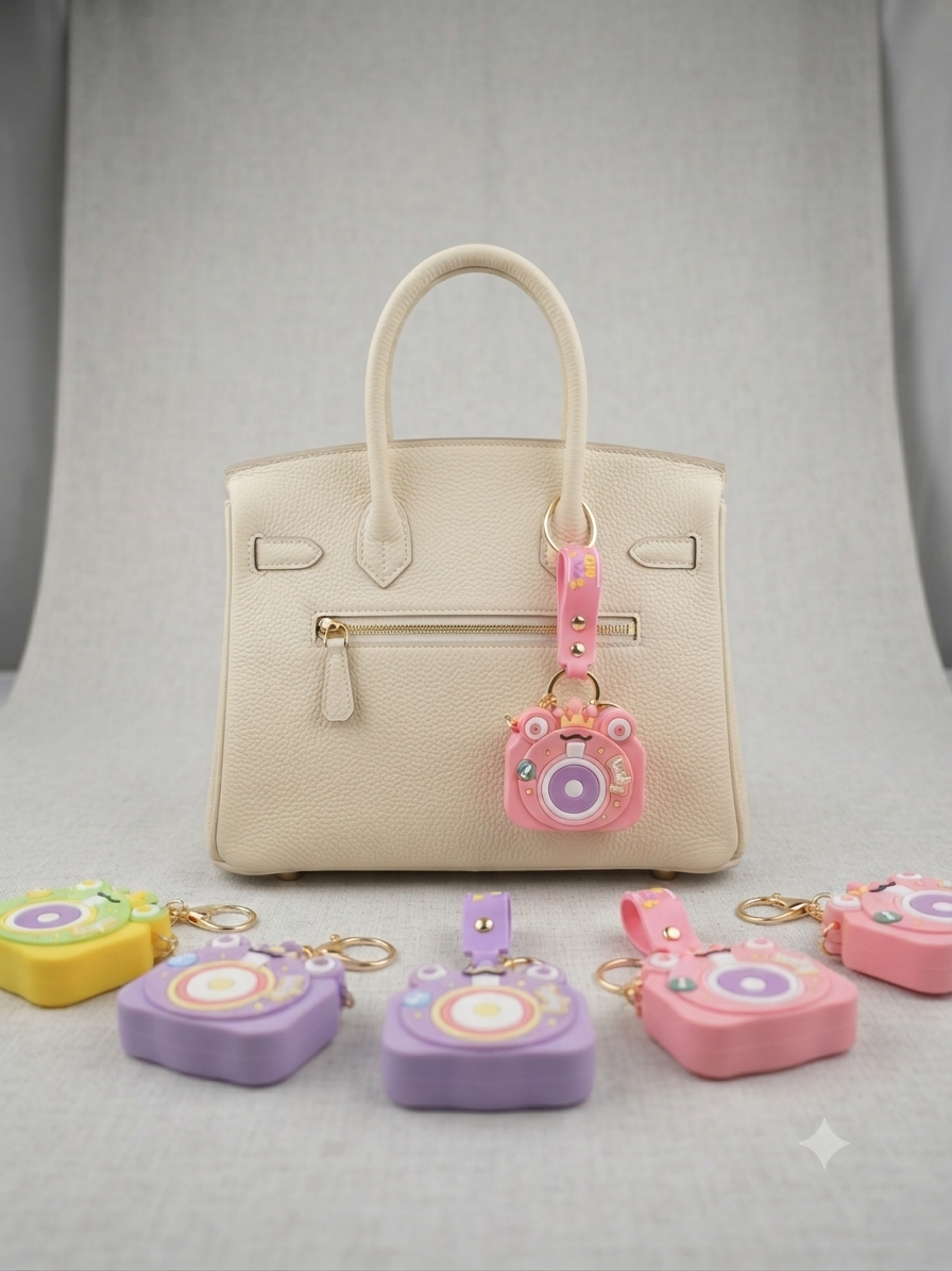Cute 3D Silicone Camera Coin Purse & Bag Charm Keychain