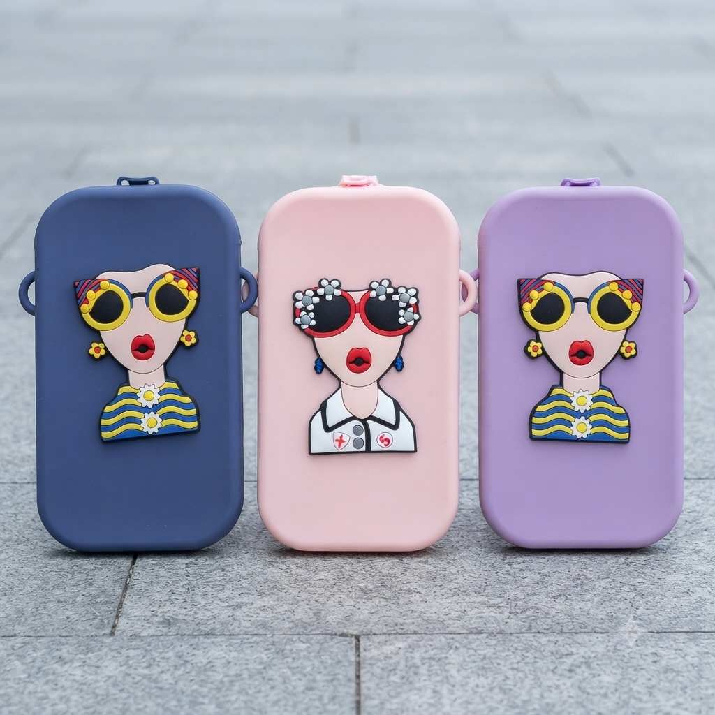 Stylish Silicone Character Crossbody Phone Pouch & Mini Bag