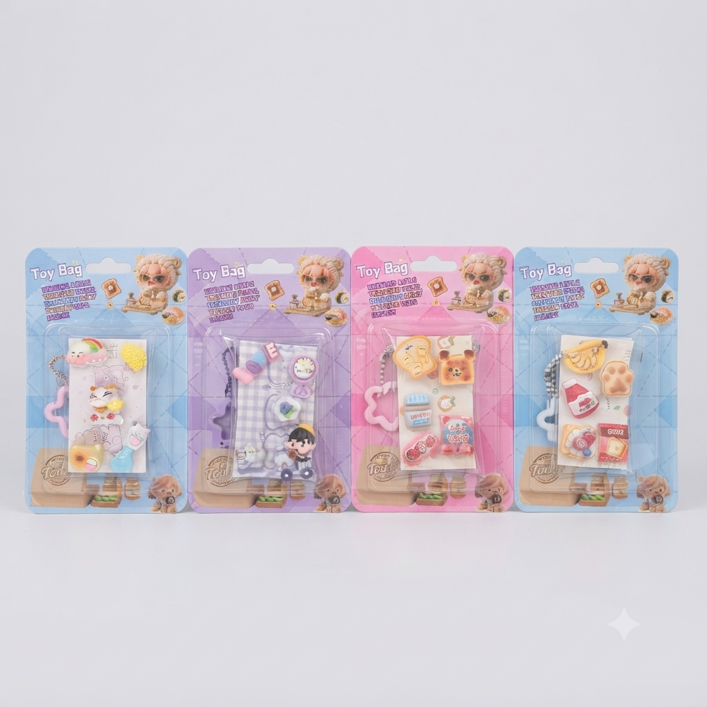 Kawaii Toy Bag Charm Blister Pack Set (Assorted Themes)